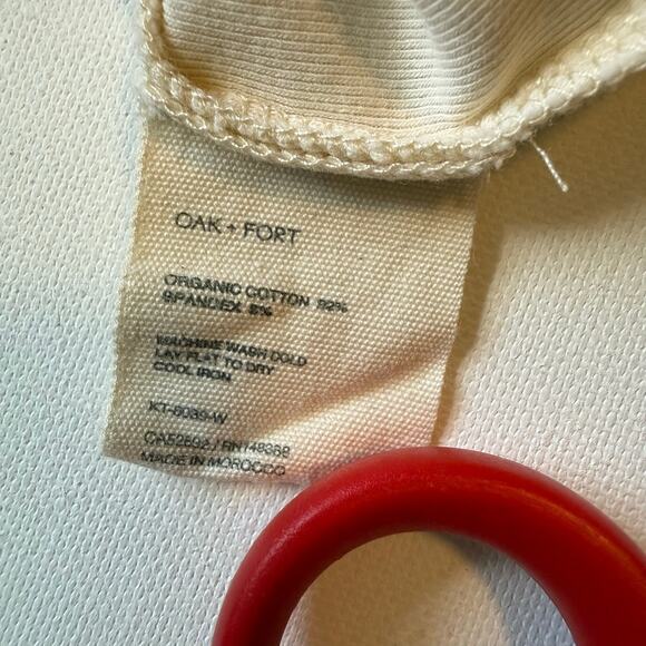 Oak Refined by Oak + Fort Beige Asymmetric Crop Tank Top Women's Small - Picture 4 of 7